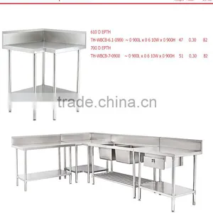 Stainless Steel Corner Work Bench For Commercial Kitchen Work Bench thumbnail-3
