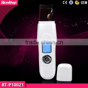 Electric Facial Cleanser LCD Screen Rechargeable Ultrasonic Waves Ion Ems Massage Face Skin Scrubber Peeling Machine thumbnail-1