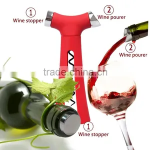4 in 1 Wine Opener-Screwpull Corkscrew With Pour Spout, Bottle Stopper, Wine Foil Cutter thumbnail-1