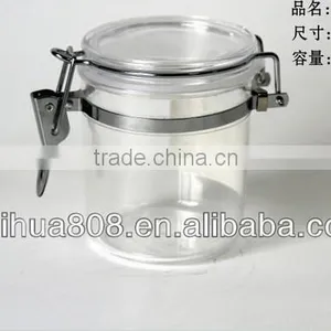 470ml Wholesale Hermetic Airtight Plastic Jam Jar With Mental Clip for Food Factory thumbnail-3
