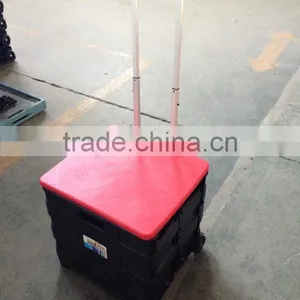 Light Weight Plastic Collapsible Rolling Hand Pull Cart DW-FP-S thumbnail-3