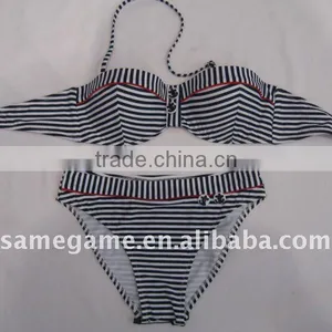 Stripe Halter Bikini thumbnail-1
