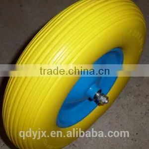 Manufacturer Supply PU Foam Wheel For Wheelbarrow/4.00-8 Flat Free Wheel Uesd for Trolley/hand Truck thumbnail-3
