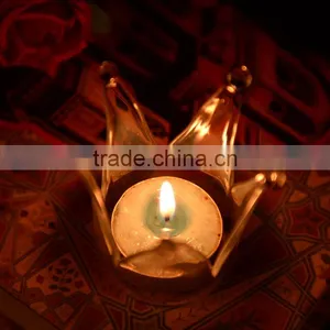 Wholesale New Design and High Quality for Home and Wedding Decorative Crown Glass Candle Holder thumbnail-1
