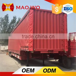Low Price Tri-axle Open Van Transport Semi Trailer for Sale Export Africa thumbnail-1