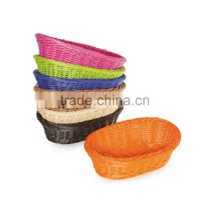 S&D Cheap Plastic Rattan BIG Round Bread Basket Storage Fruit Tray thumbnail-1