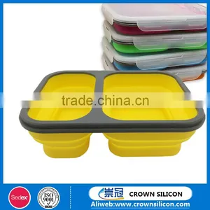 Portable Collapsible Silicone Lunch Box thumbnail-1