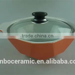 Ceramic Pots for Cooking Color Glazed With Glass Lid Cooking Pot Sets thumbnail-3