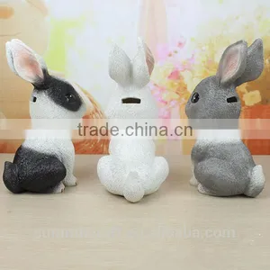 Novelty Resin Rabbit Bunny Piggy Banks Money Saving Box thumbnail-3