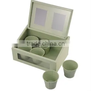 Sliver Metal Planter Set of 3 Pcs With Holding Tray /flower Pots Wholesale thumbnail-1
