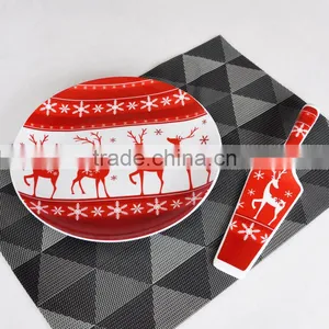 10.5IN PORCELAIN PLATE AND SHOVEL SET WITH CHRISTMAS DECAL thumbnail-1