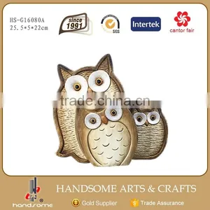 10 Inch Resin Craft Holiday Gifts Home Decoration Owl Statues Animal Sculpture thumbnail-1