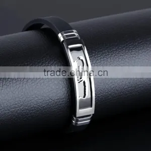 Silicone Man Bracelets Fashion Stainless Steel Scorpion Design Length Adjustable Cool Men Jewelry Bangles thumbnail-6
