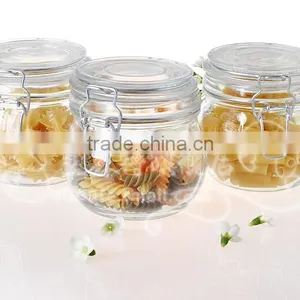 Glass Jar Storage Home Food With Clip Top thumbnail-4