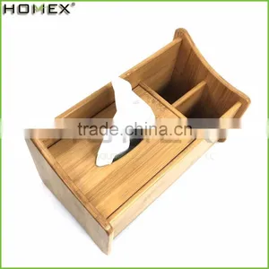 Bamboo Tissue Box Holder With Organizer Holder/Napkin Holder Paper Holder/Homex_FSC/BSCI Factory thumbnail-1