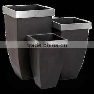 The Modern Style Zinc Planter for Decor and Flower Garden Pots - Square & Tall Pots thumbnail-1