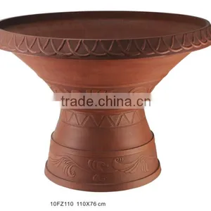 Sculpture Bird Bath Pot With High Heeled Base thumbnail-1