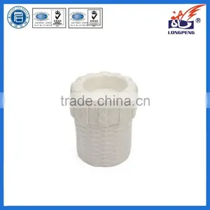 Eco-Friendly Elegant White Knitted Pillar Candle Holders,Ceramic Tealight Candle Holders thumbnail-1