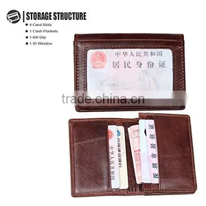 PU Leather Secure Retractable ID Window Credit Card Holder for Women thumbnail-4