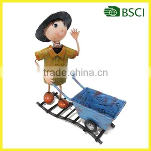YS14666 Metal Garden Decorative Boy Garden Cart thumbnail-1