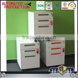 Office 3 Drawer Mobile Pedestal Cabinet Office Rollers for Metal File Cabinet Drawer Cabinet thumbnail-1