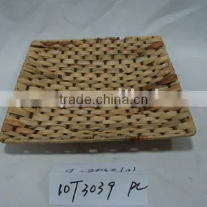 Square Natural Waterhyacinth / Rattan Tray thumbnail-1