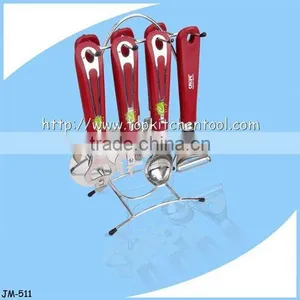 6pcs Red PP Handle Kitchen Utensils thumbnail-1