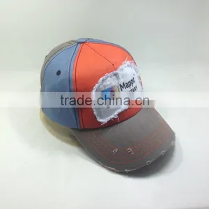 Flat Embroidery Patch Sport Cap Washed Distressed Hats thumbnail-3