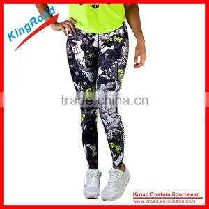 2016 Best Selling Lady's Sublimation Custom Compression Tights thumbnail-3
