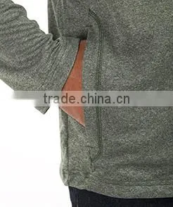 Heather Grey Men's Technical Performance Jacket Lightweight 100% Moisture Wicking Polyeser Raglan Full Zip Outdoor Jacket thumbnail-5