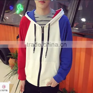 2016 Promotional Custom Cotton Men's Hip Hop Hoodie With Different Colored Sleeves thumbnail-1