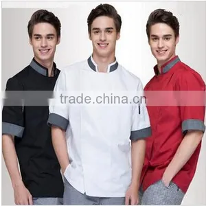 Juqian New Fashion Man Chef's Short Sleeve Jacket Restaurant & Hotel Kitchen Chef Uniform Colors thumbnail-1