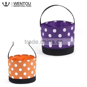 Monogram Chevron Polka Dot Kids Halloween Baskets thumbnail-3