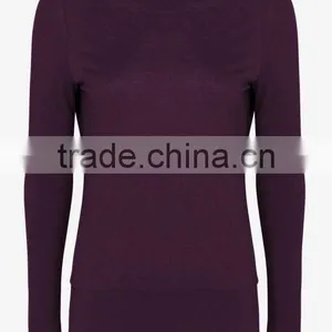 Long Sleeve Round Neck Knit Jersey Top thumbnail-1