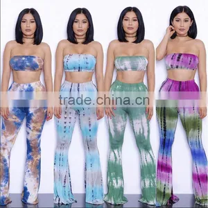 Walson New Summer Fashion Colorful Casual Bell-bottom Trousers Flared Pant Suit for Women thumbnail-2