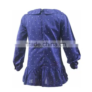 White Polka Dot Fashion One Piece Girls Party Dresses With Zip Closure at Back thumbnail-3