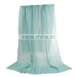 Polyester Scarves & Wraps Rectangle Silver Green Sequins Fashion Scarf thumbnail-1