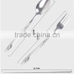 High Quality Portablel Chopsticks Fork and Spoon Travel Set /shoufu Pen Tube Portable Chopsticks Spoon and Fork Travel Set thumbnail-2