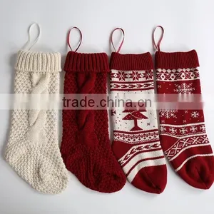Christmas Light Decorative Socks , Knitted Christmas Boot Socks thumbnail-2