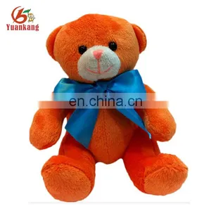 Cute Small Plush Orange Teddy Bear Soft Toy Dancing Bear With Bowtie thumbnail-1