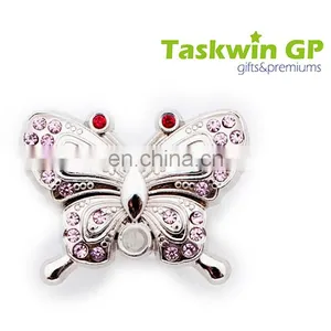 High Quality Butterfly Phinestone Metal Pin Badge, Customized Brooch Pin for Girl/collar Pin thumbnail-2