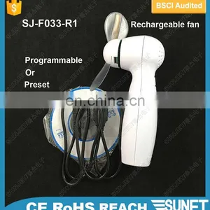 Hot Sale Promotion Custom Logo Print and Customized Message Rechargeable Battery Led Fan thumbnail-5