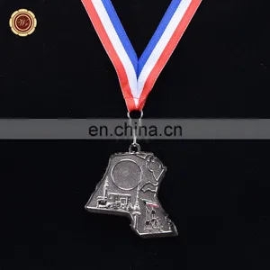 Wr Wholesale Metal Medal Collectible Silver Foil 3D Medal With Free Ribbon for Awards thumbnail-2