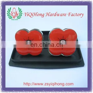Flower Shape Silver Metal Cufflink thumbnail-1