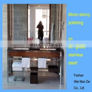 Hotel and Inn Bathroom Stainless Steel Vanity Consoles thumbnail-1