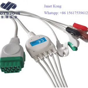 GE Dash PRO 2000 3-Lead / 5 Leads ECG Cable With Leadwires Snap/Clip Type thumbnail-1
