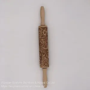 Wooden Rolling Pin,Made of Beech Wood,with Laser Printing thumbnail-4