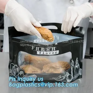 Zipper Bags for Take Away Food Package, Microwave Safe Deep Frozen Plastic Packaging Bags for Fried Chicken Packaging thumbnail-1