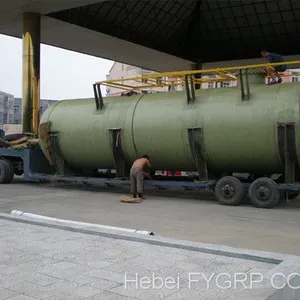 Single Layer Liquid Seawater Desalination Organic Acid Proof FRP Horizontal Tank thumbnail-1