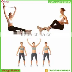 2016 Silicone Fitness Tension Belt Cotton Yoga Resistance Band Yoga Stretch Strap for Expanding Muscles thumbnail-1